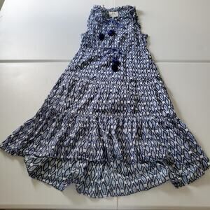 Figue Dress Womens Small Ikat Print Sleeveless Ruffle Tassel Boho Festival